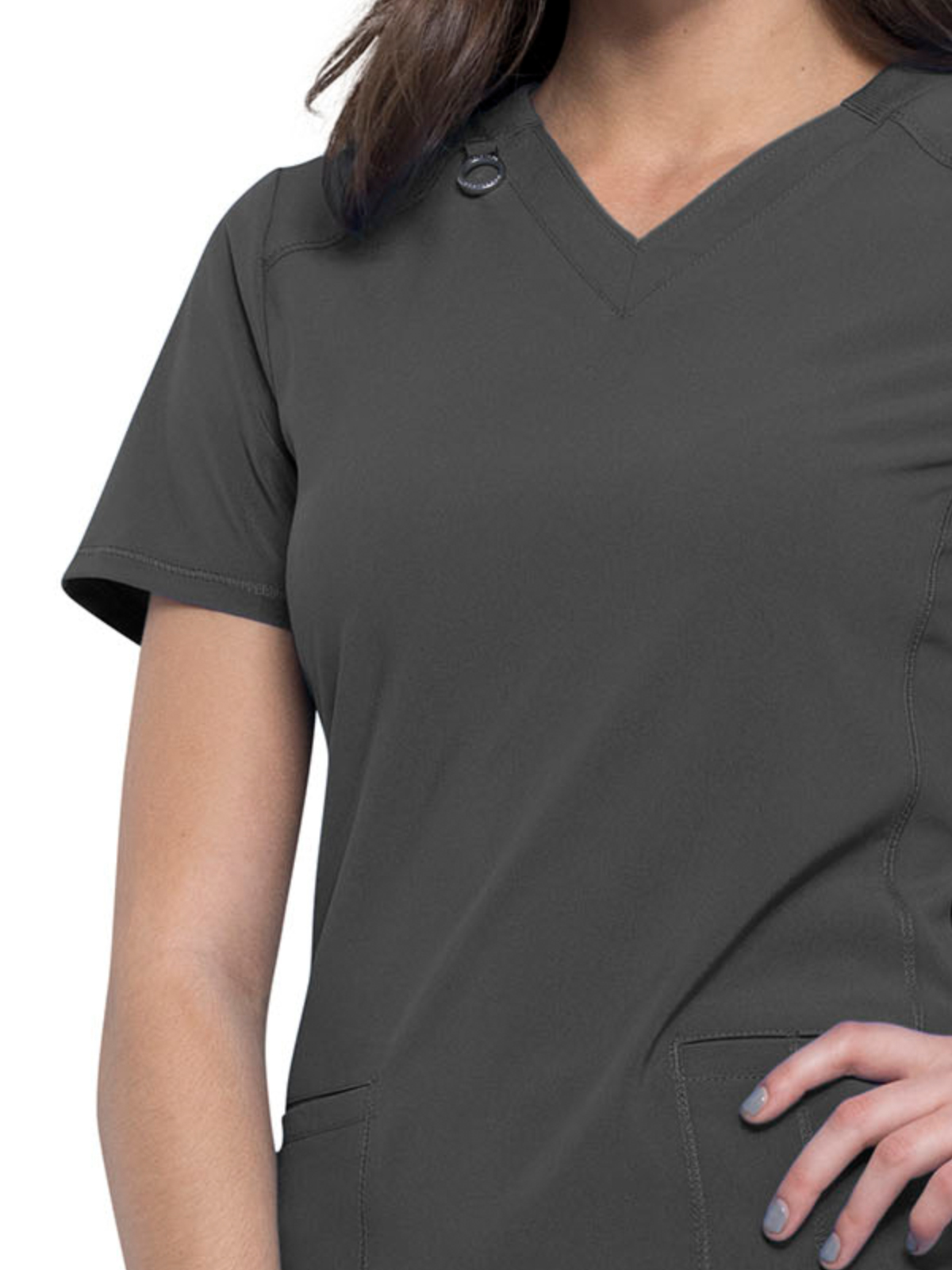 Infinity - Women's 2 Pocket Princess Seams V-Neck Top 7