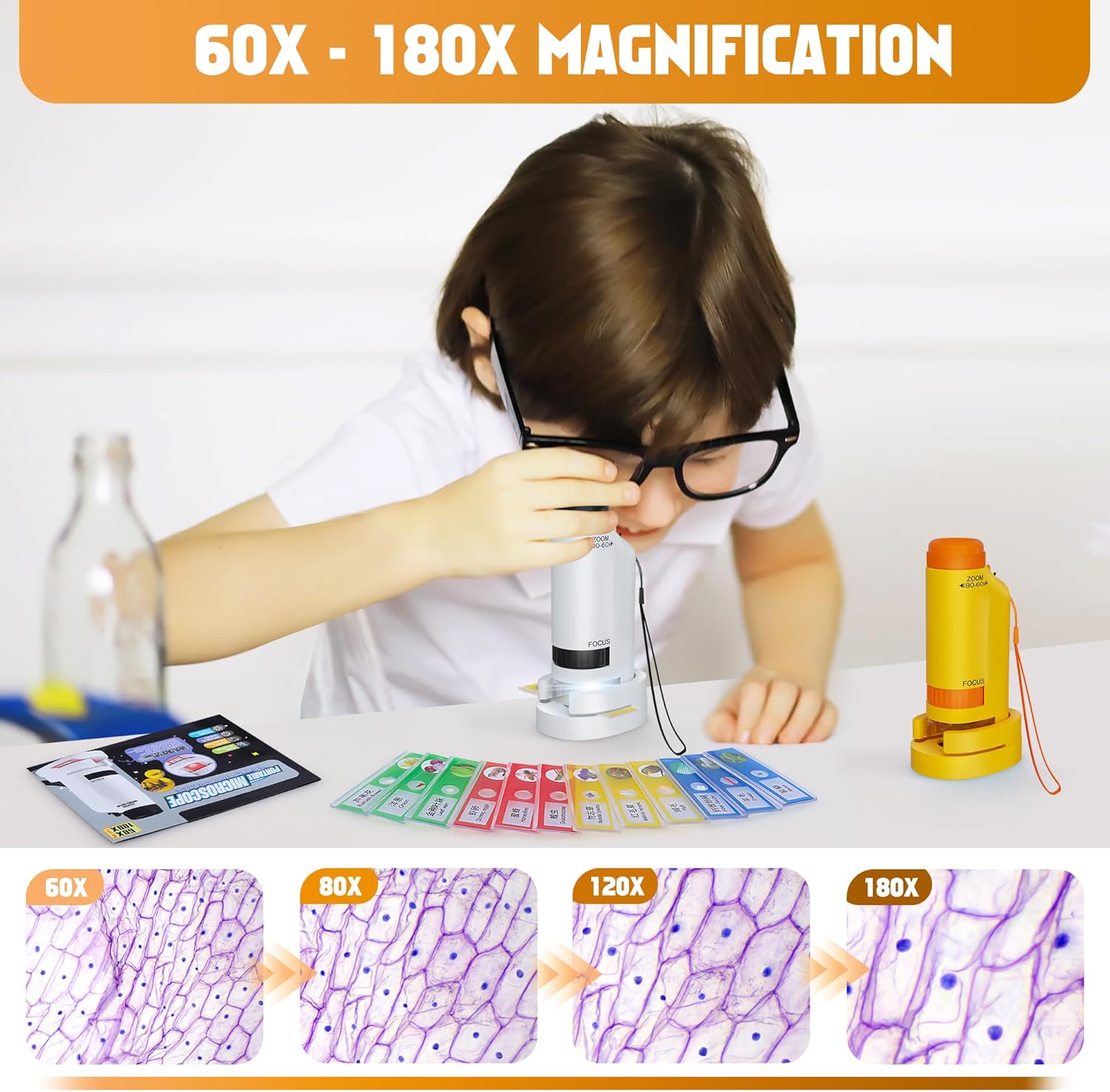Portable Microscope for Kids 60x-180x 6