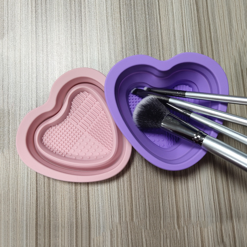Silicone Makeup Brush Cleaning Pad --Heart Shape 3
