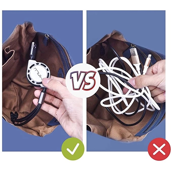 3-in-1 Retractable USB Cable Fast Charger Cord 4