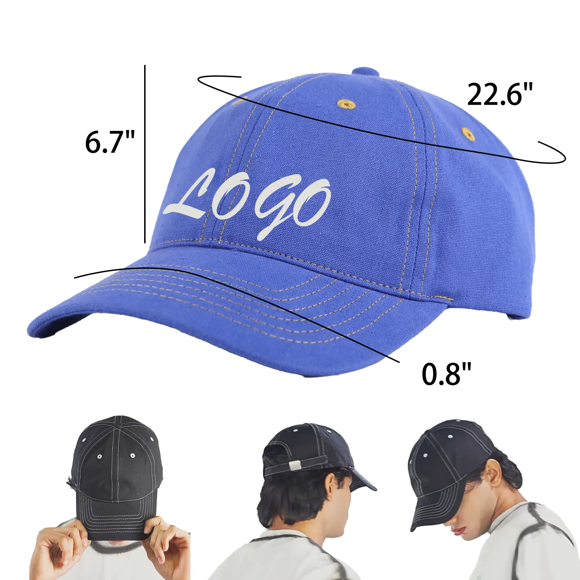 Cotton Fashion Casual 6 Panel Classic Sports Baseball Cap 3