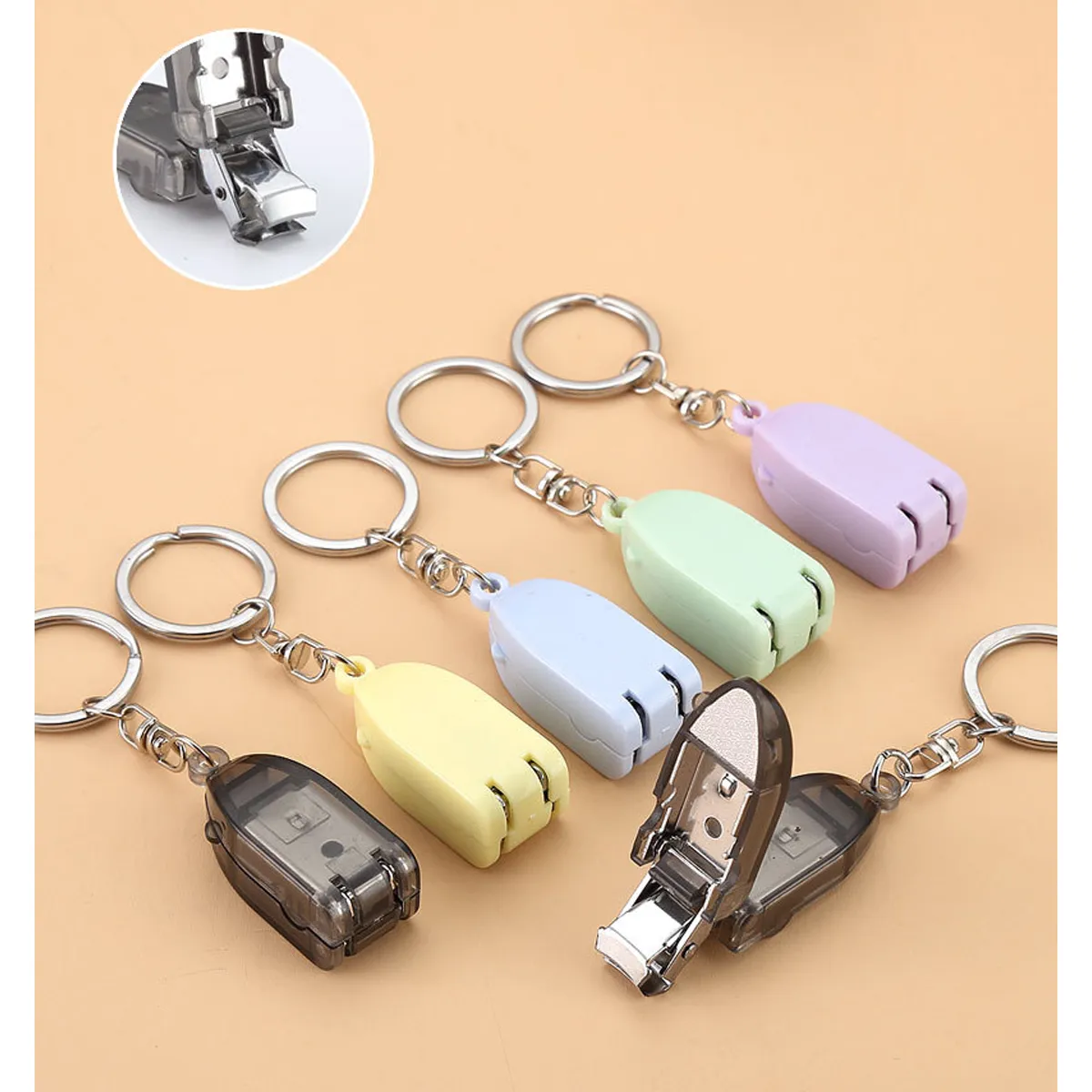 Mini Portable Folding Nail Clipper Carbon Steel W/Key Ring 4