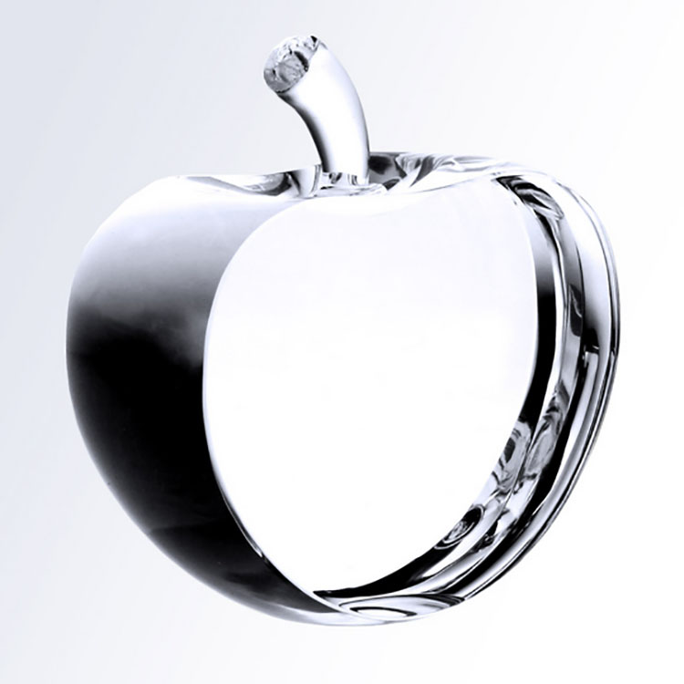 Optic Crystal Apple Paperweight (Large). 2