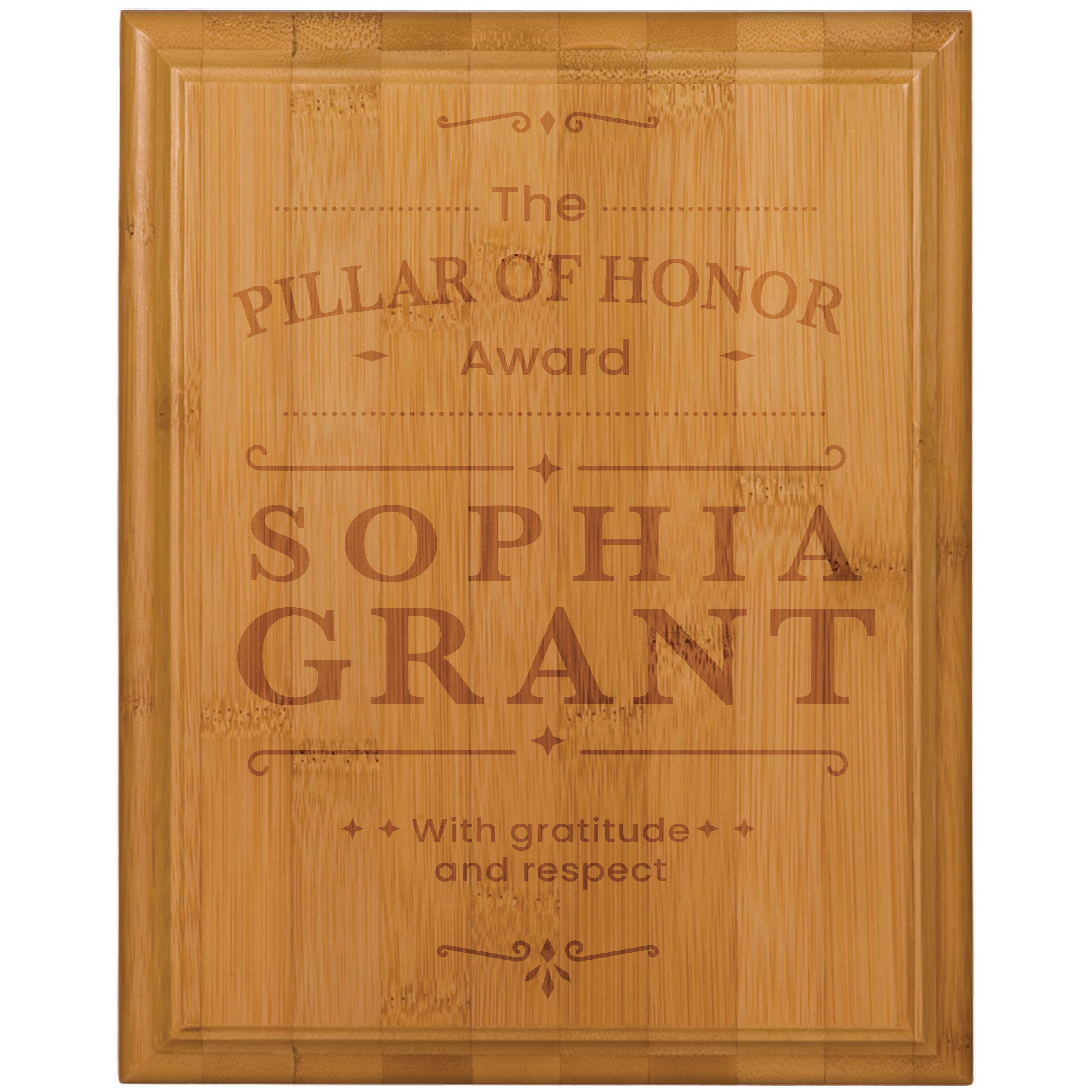 10" x 13" Bamboo Plaque 1