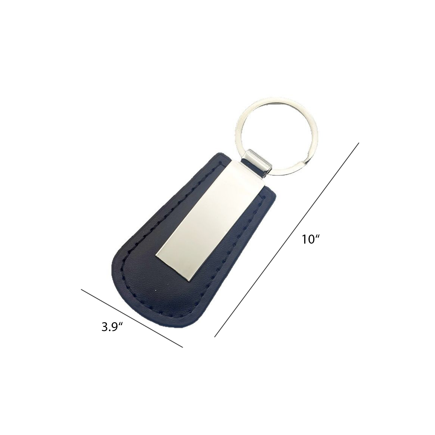 Classic Rectangular PU Leather Keychain 8