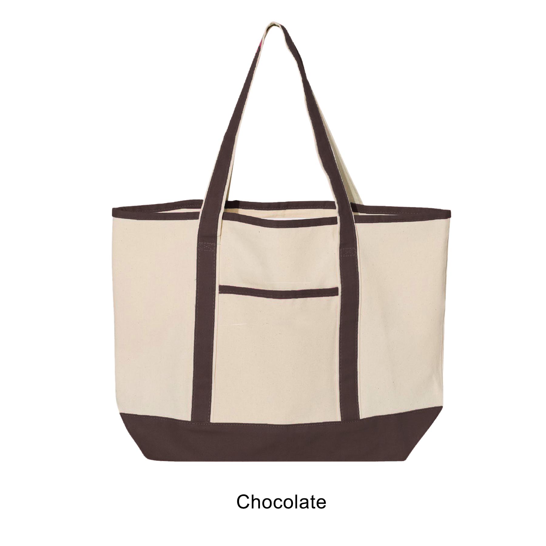 12 oz. Large Heavy Canvas Deluxe Pocket Tote Bag_R115BT 15