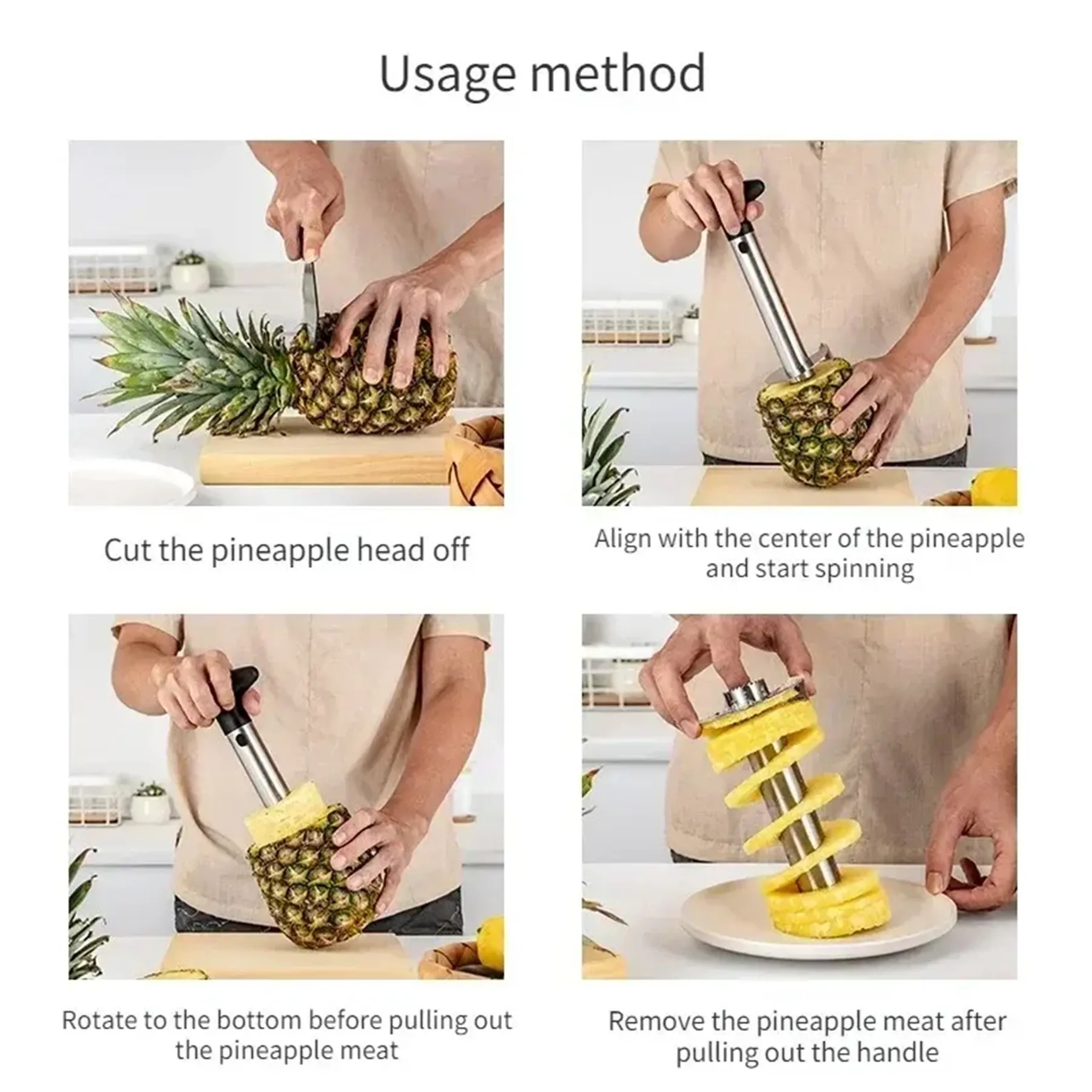 Stainless Steel Pineapple Slicer Fruit Peeling Machine 5