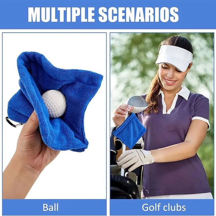 2-in-1 Golf Ball Cleaner Towel with Clip (5.5?5.5?) 1