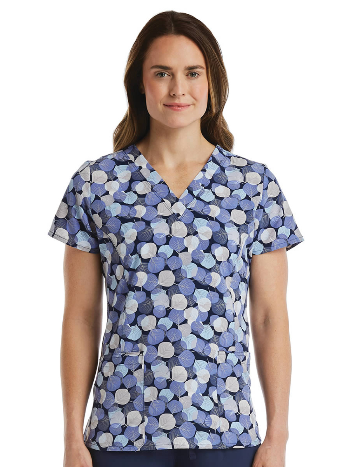 ScrubJoy - ScrubJoy Originals - Women's Two-Pocket V-Neck Print Top 7