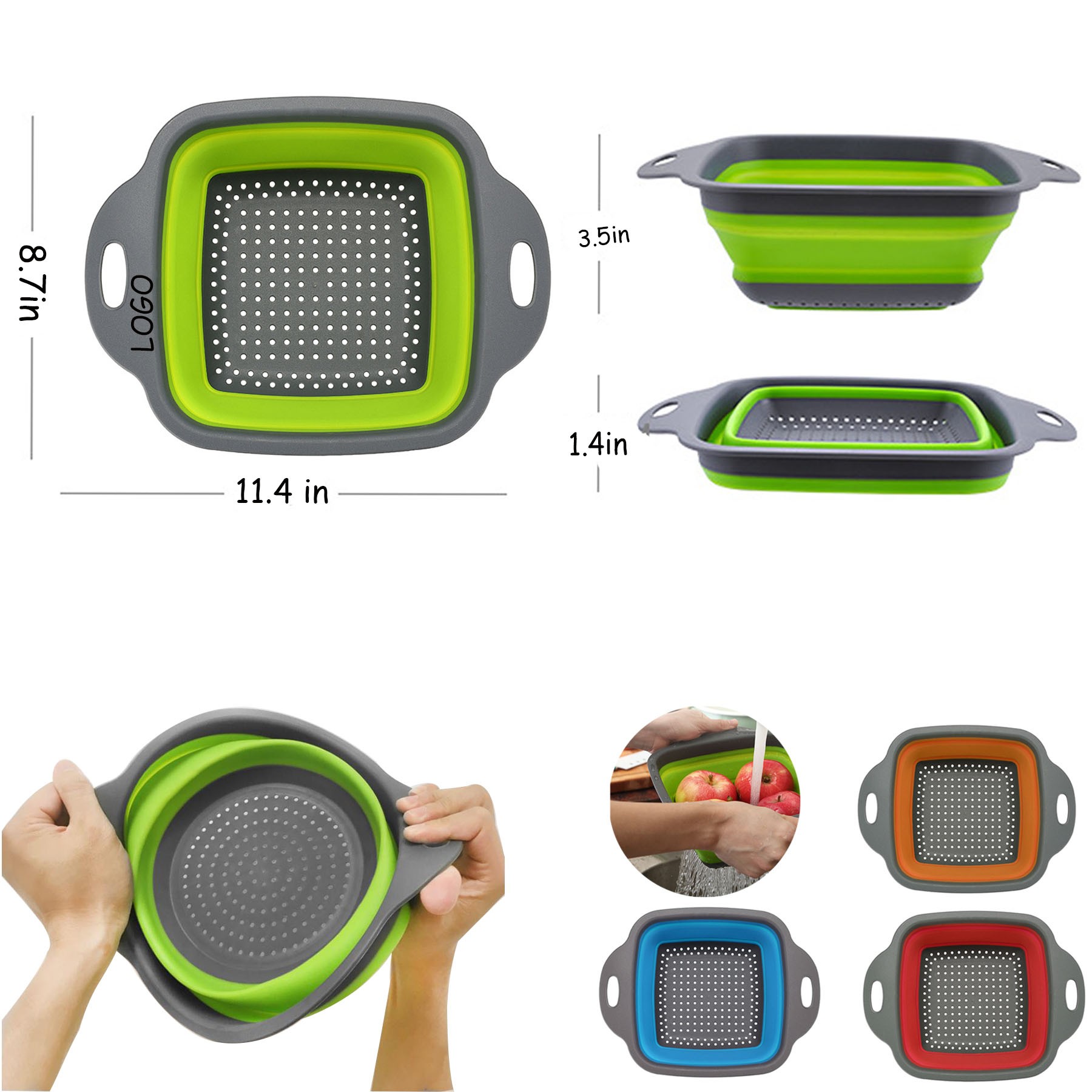 Square Foldable Drain Basket 5
