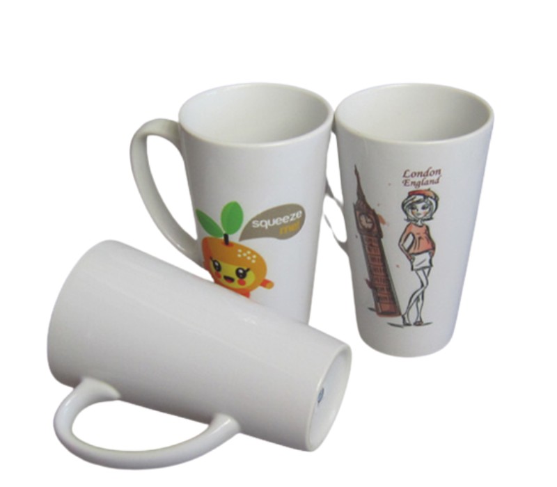 Traditional White Ceramic Mug, 17 oz. 5