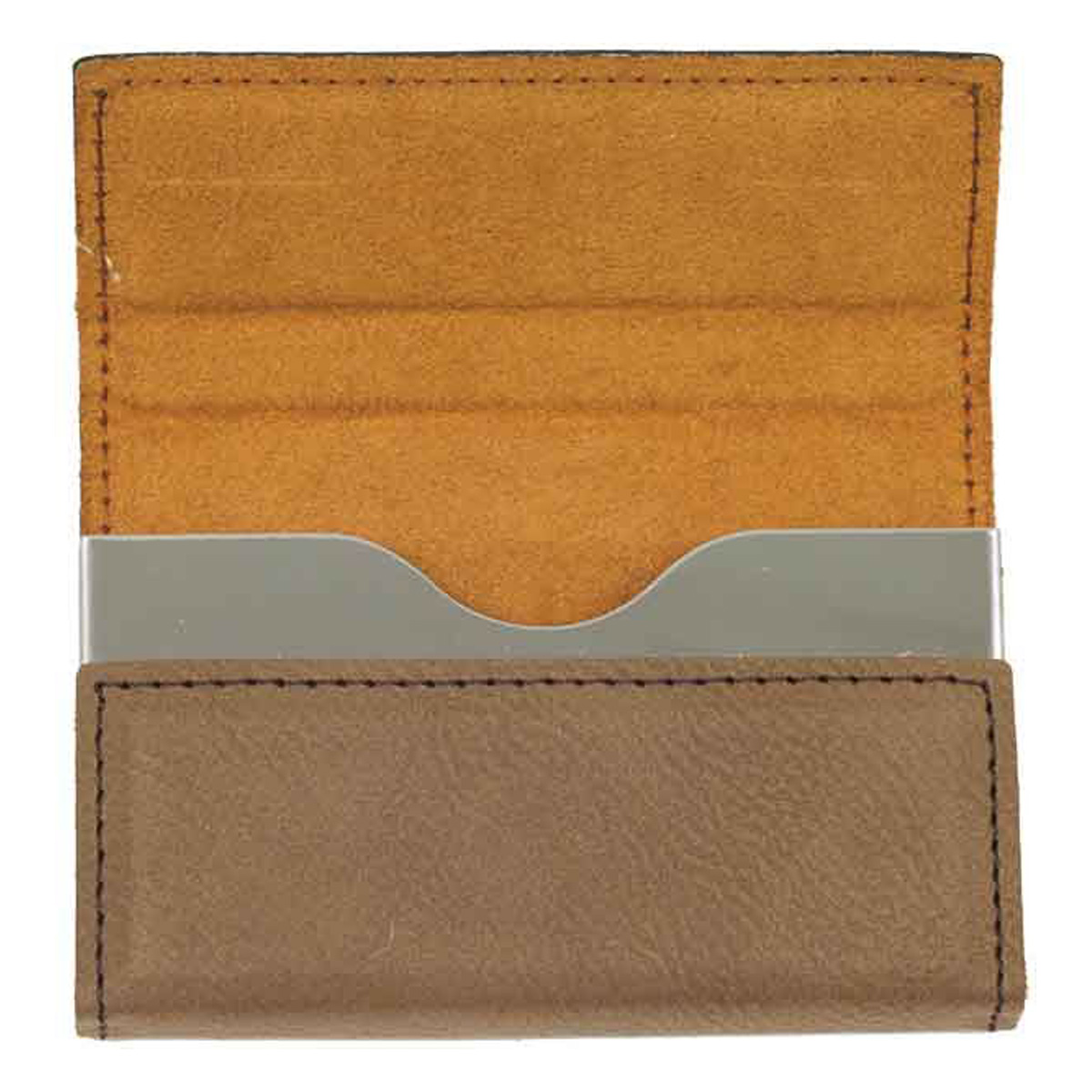 Dark Brown Leatherette Business Card Holder 2