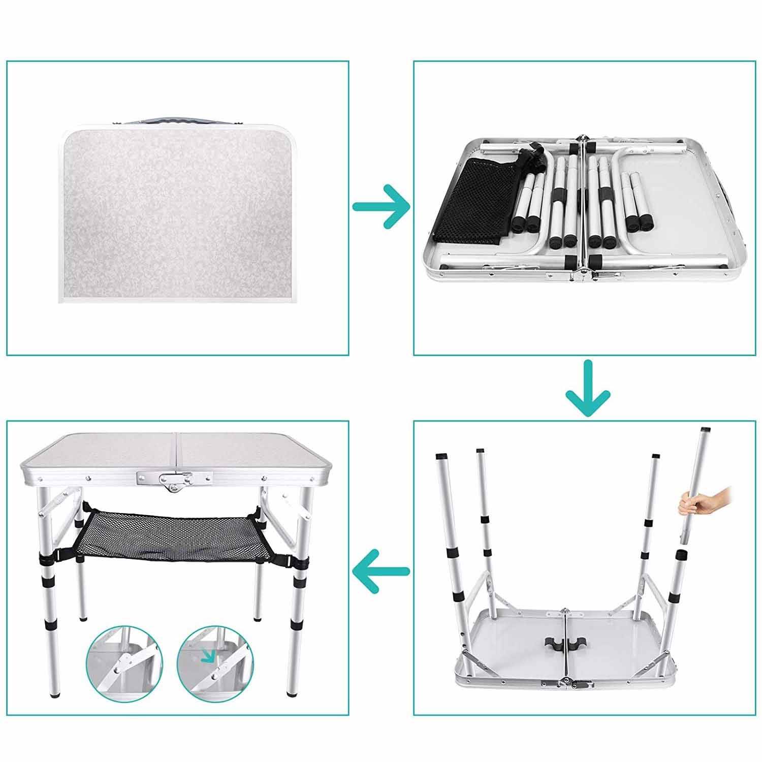 Versatile Adjustable Height Lightweight Aluminum Folding Tab 4