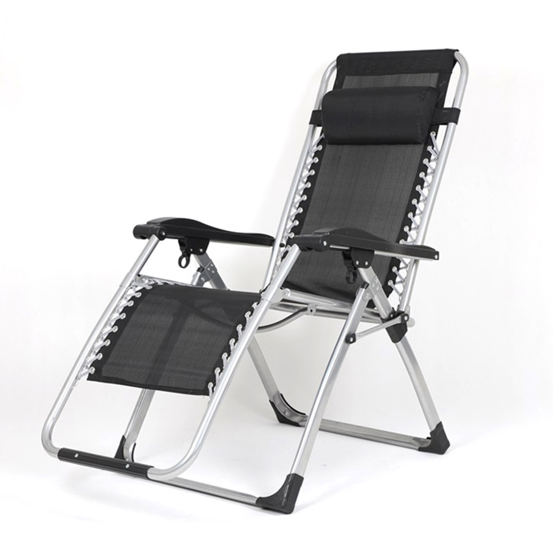 Folding Foldable Lightweight Black Lounge Chair 2