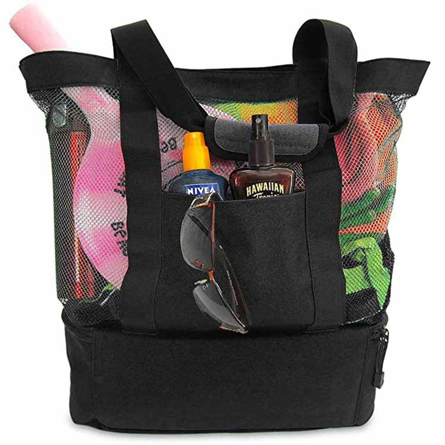Mesh Beach Tote Bag with Fully Detachable Insulated Cooler 3