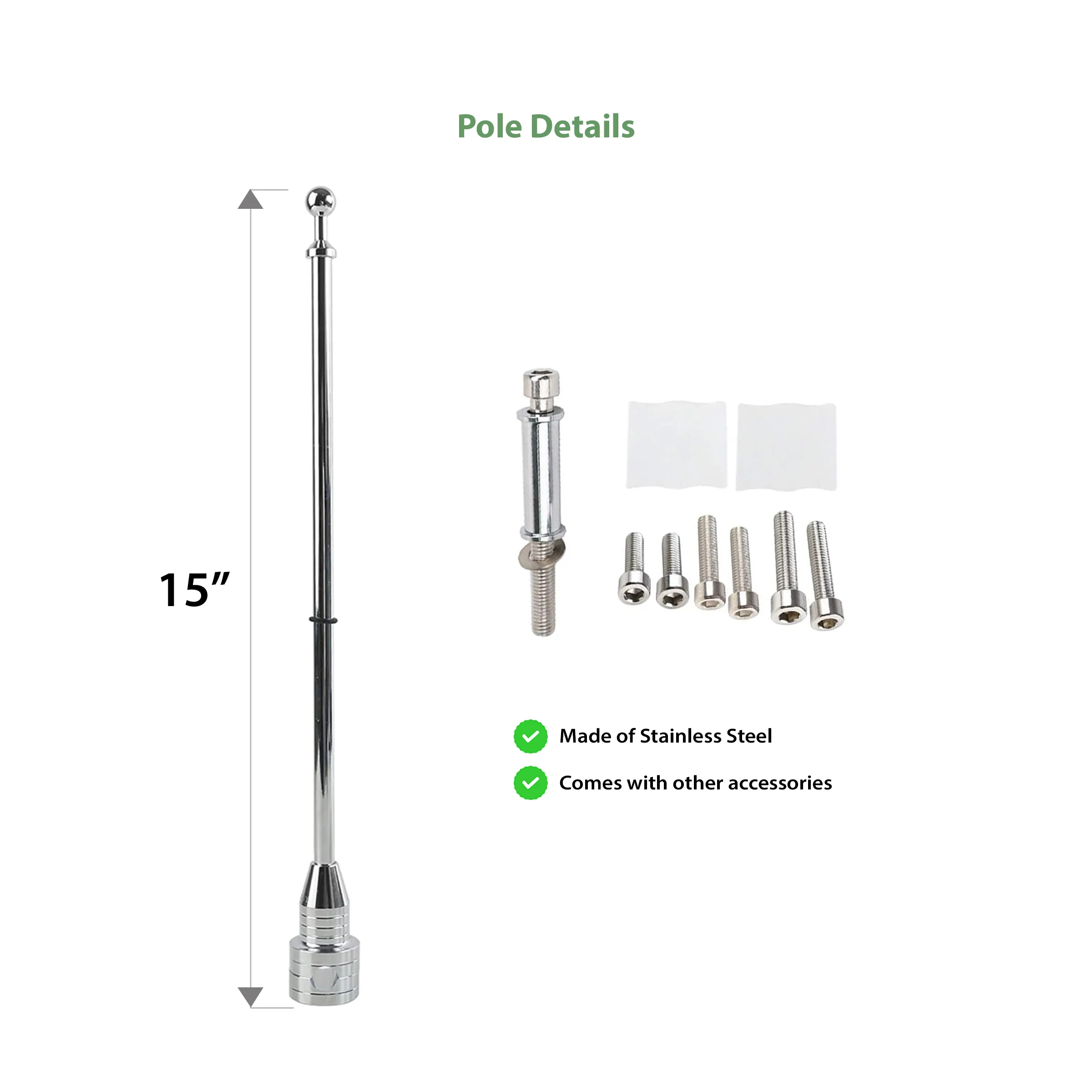 15" Standard Motorcycle Poles 5