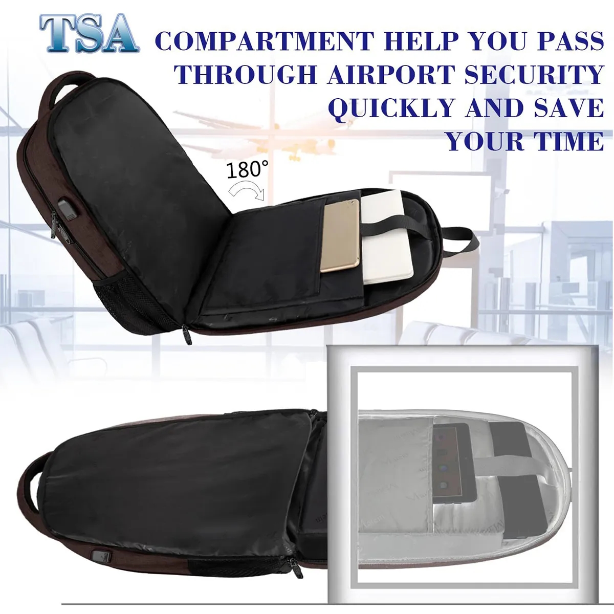 Durable Travel Laptop Backpack with USB Charging Port 7