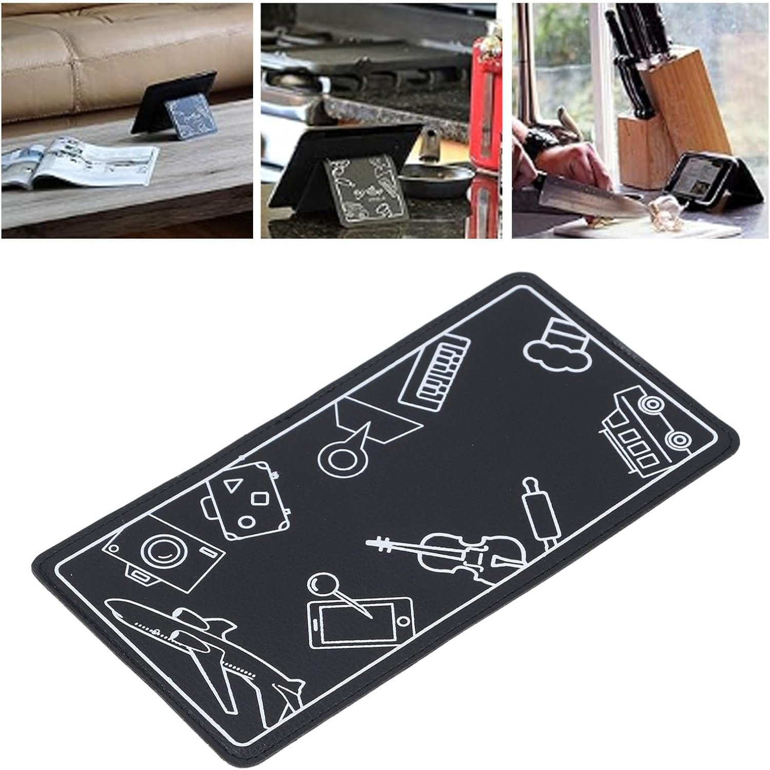 Foldable Adjustable Leather Phone Holder for Home & Travel 5