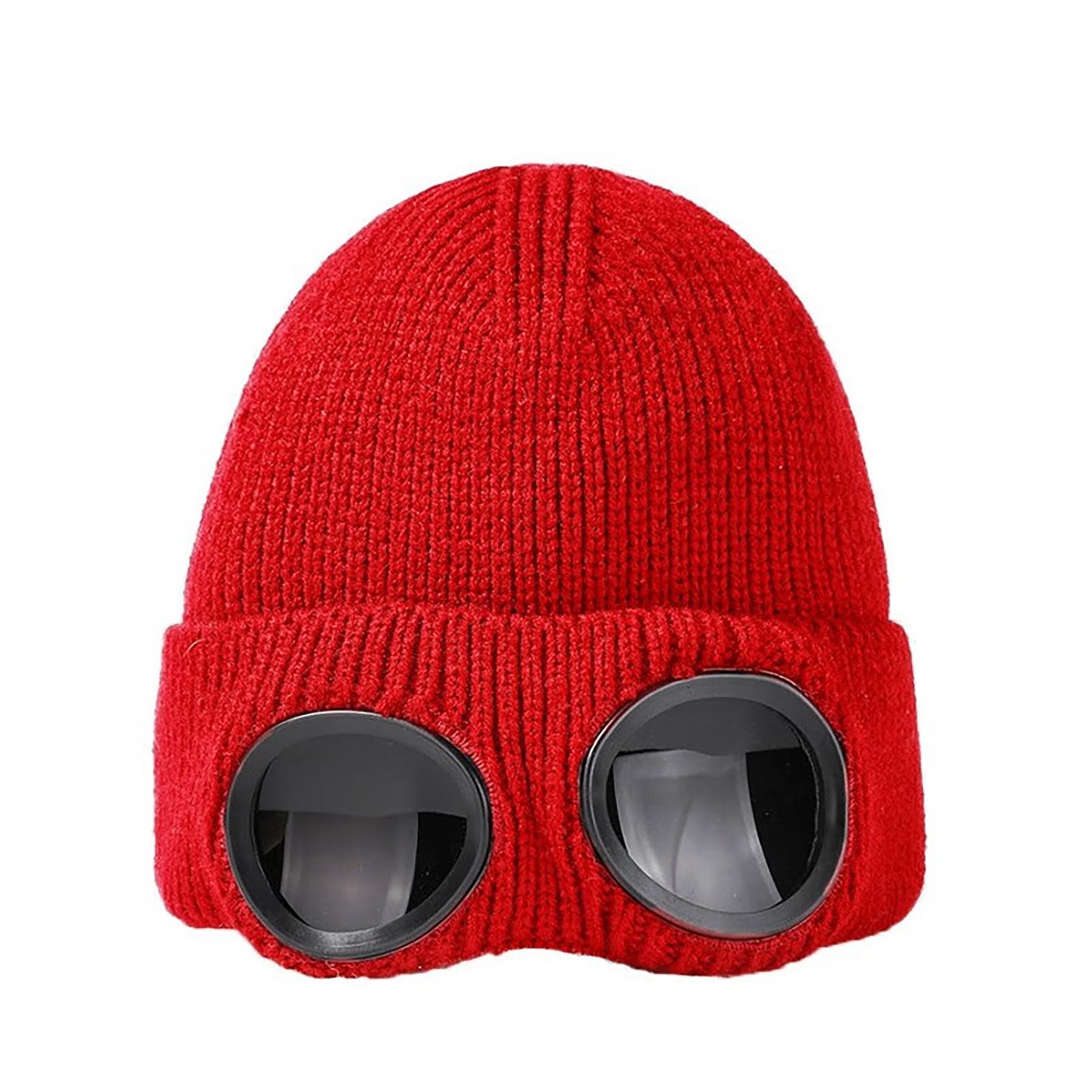 Unisex Wool Knitted Goggles Beanie 4