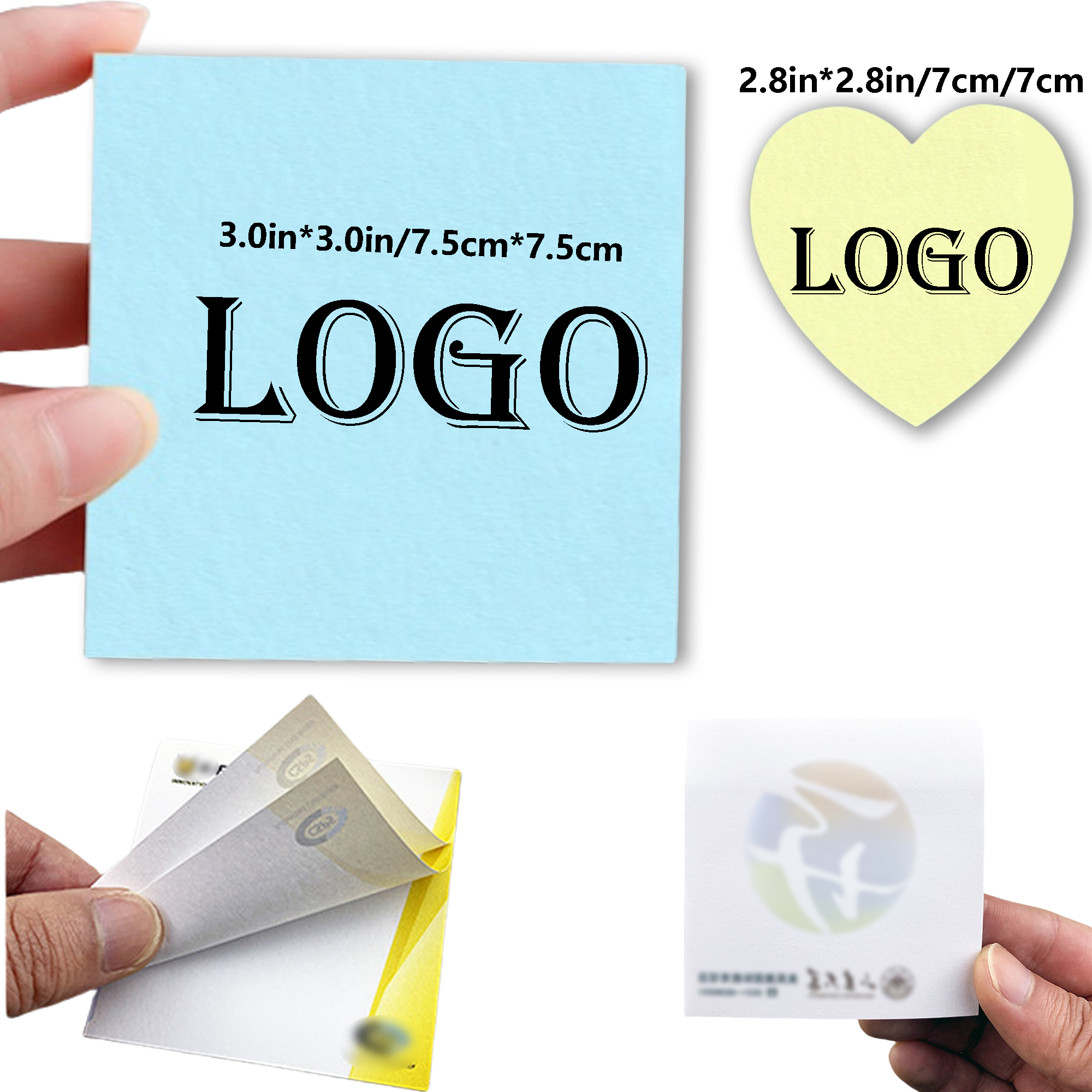 Square and heart shaped Sticky Notes MOQ50PCS 2