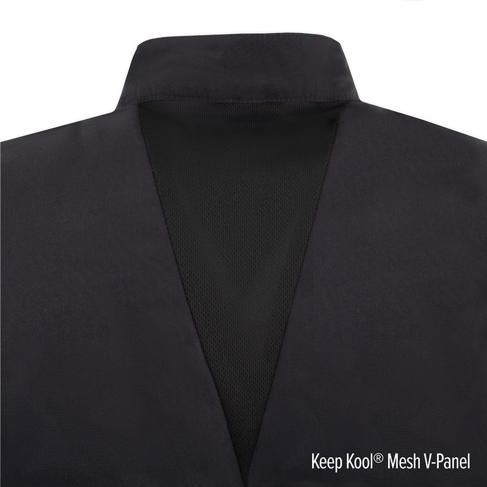 Black Crossover Collar Keep Kool Chef Coat 3