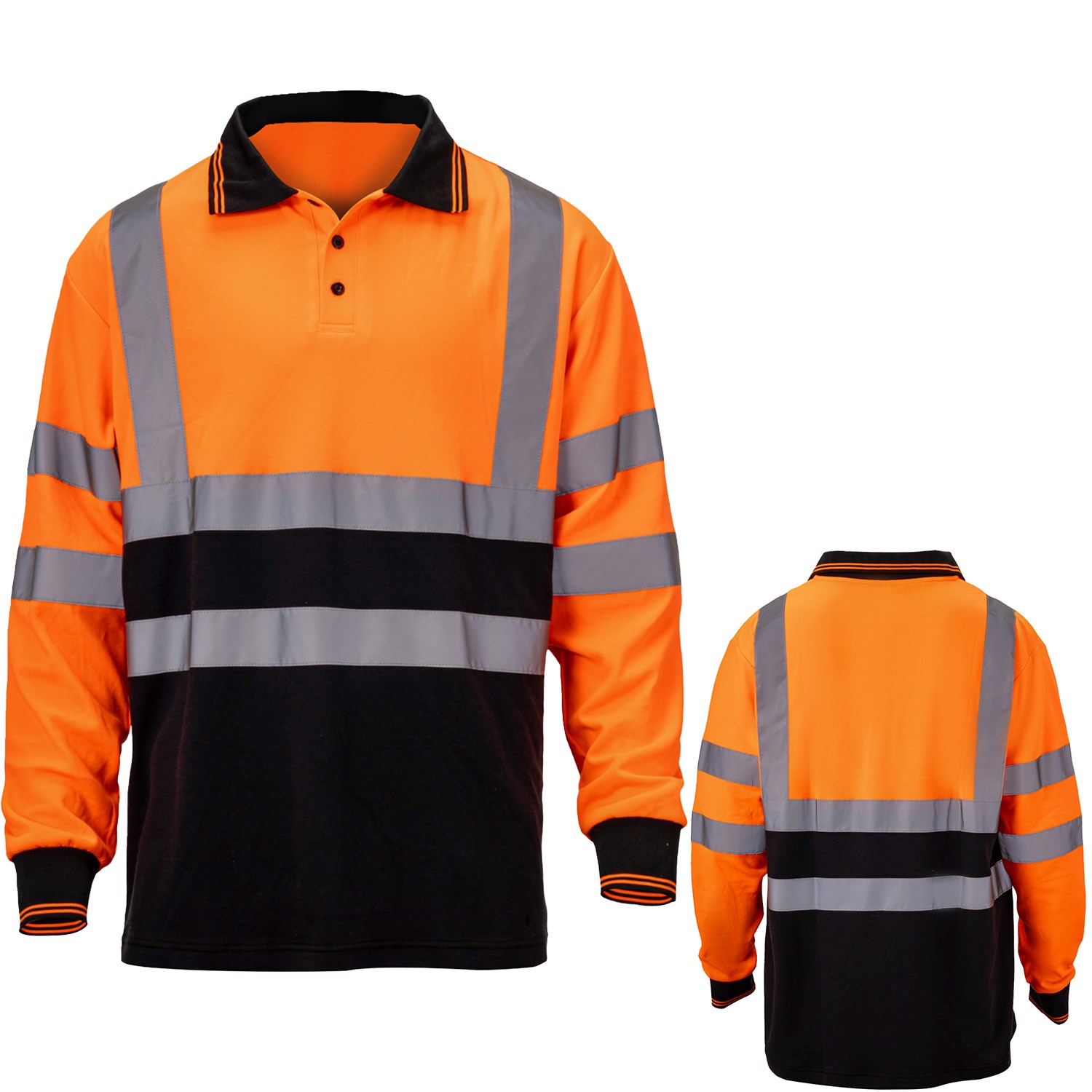3.8 oz. Polyester Class 3 Color Block Reflective Tape Safety Polo Shirt 6