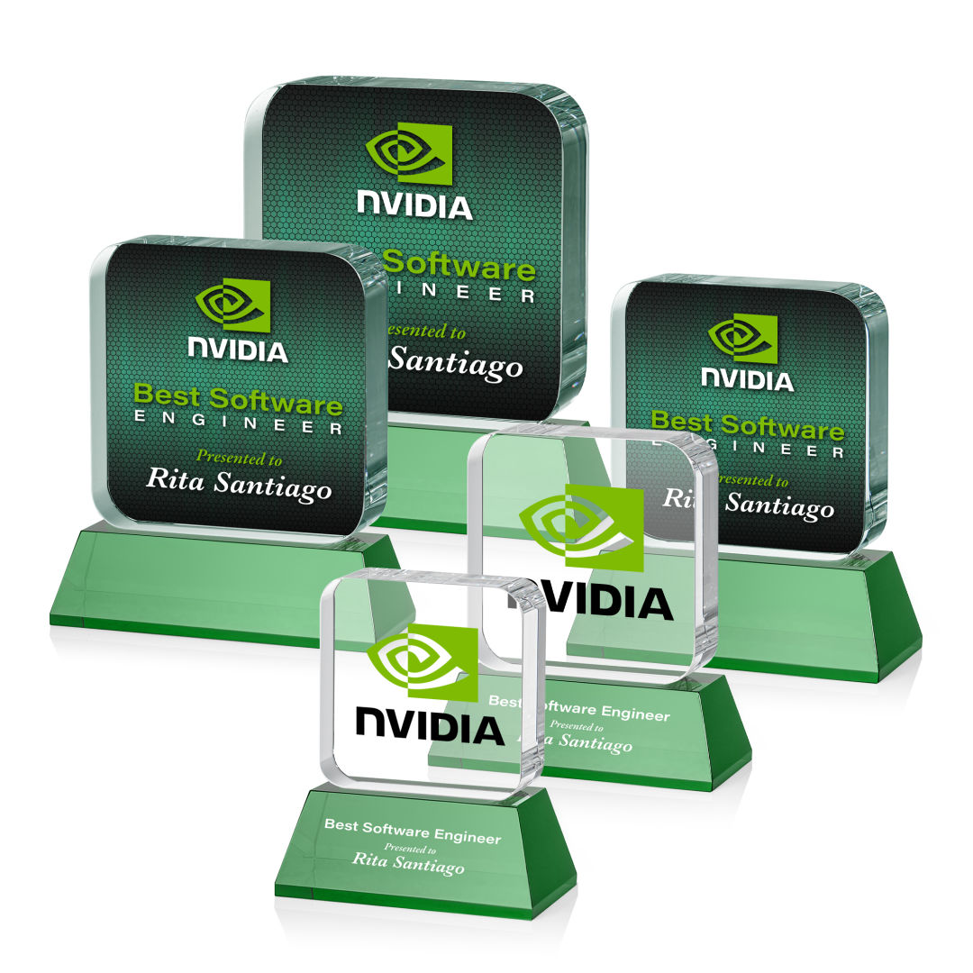 Flamborough VividPrint™ Award on Base - Green 12