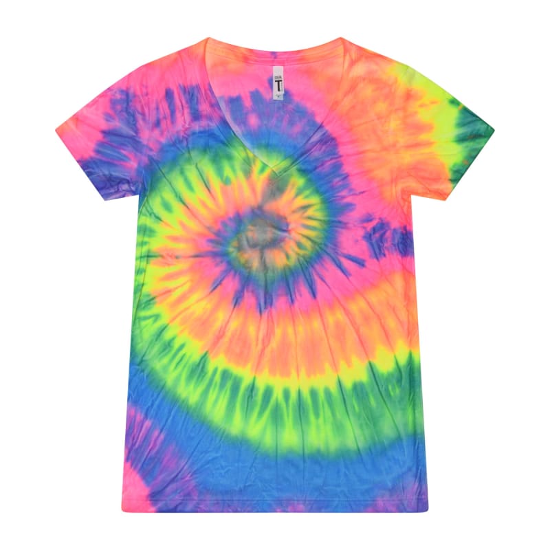 Tie-Dye Ladies' V-Neck T-Shirt 6