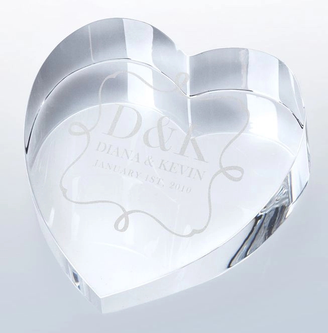 Optic Crystal Heart Paperweight 3