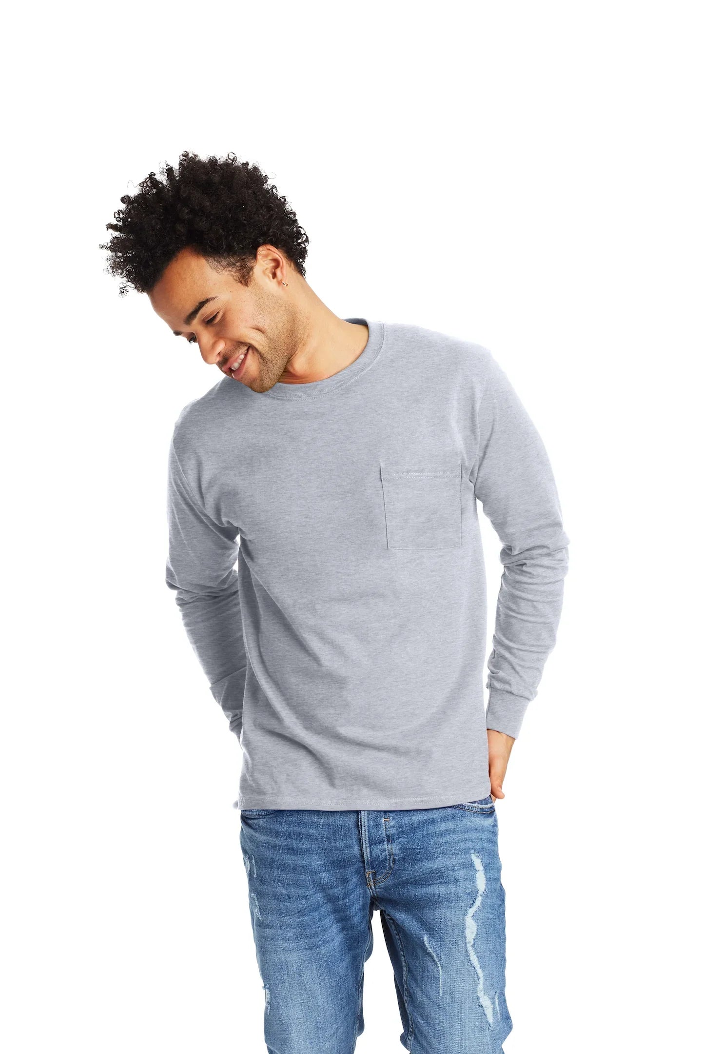 Hanes Authentic-T Long-Sleeve T-Shirt with Pocket 5