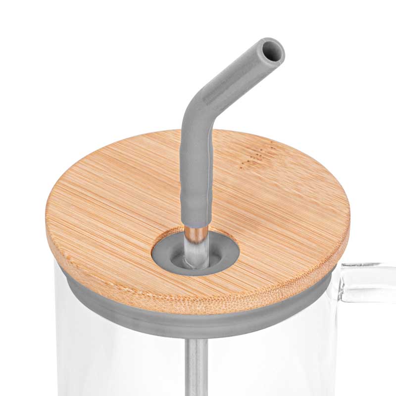 32oz. Glass Tumbler with Handle and Straw 2