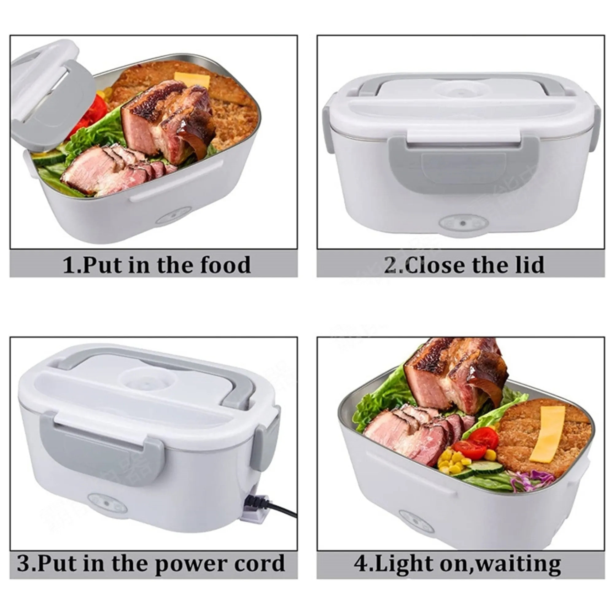 Stainless Steel Electric Lunch Box Set 3