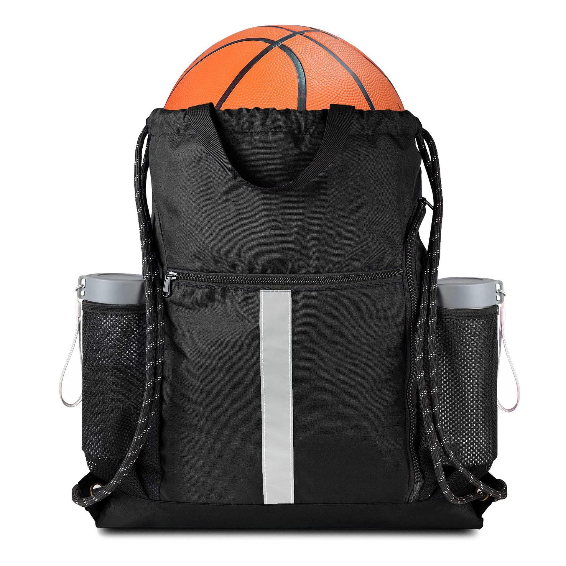 Drawstring Backpack With Shoe Compartment and Water Bottle 10