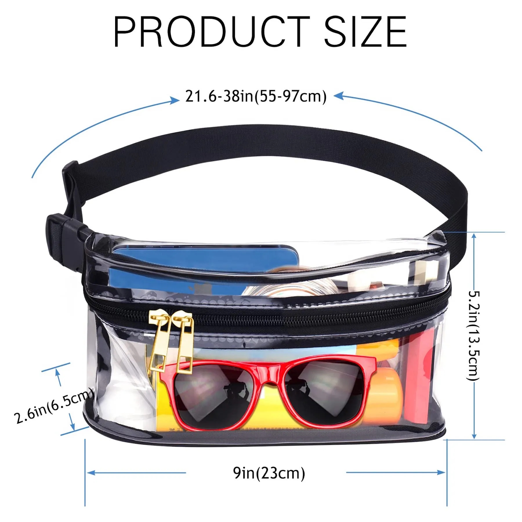 Waterproof Clear Fanny Waist Pack with Adjustable Strap 3