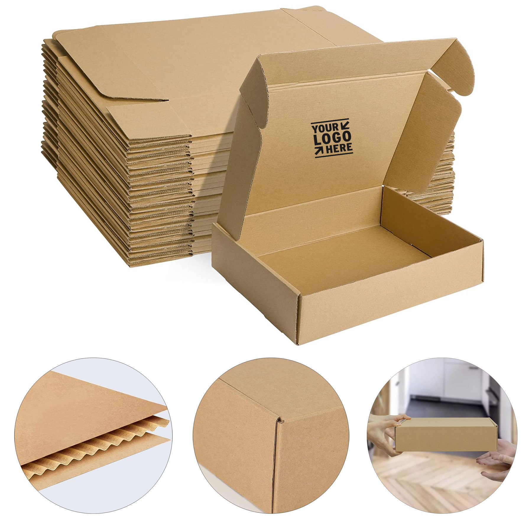 Small Recyclable 12x9x3 Inches Shipping Literature Packing Corrugated Cardboard Box 2