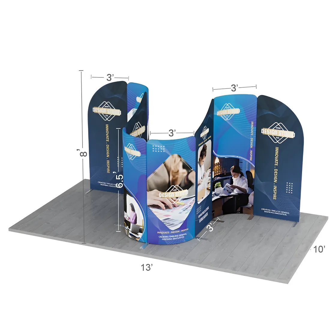 13ft Magnetic Modular Fabric Displays - Curved Shape 7