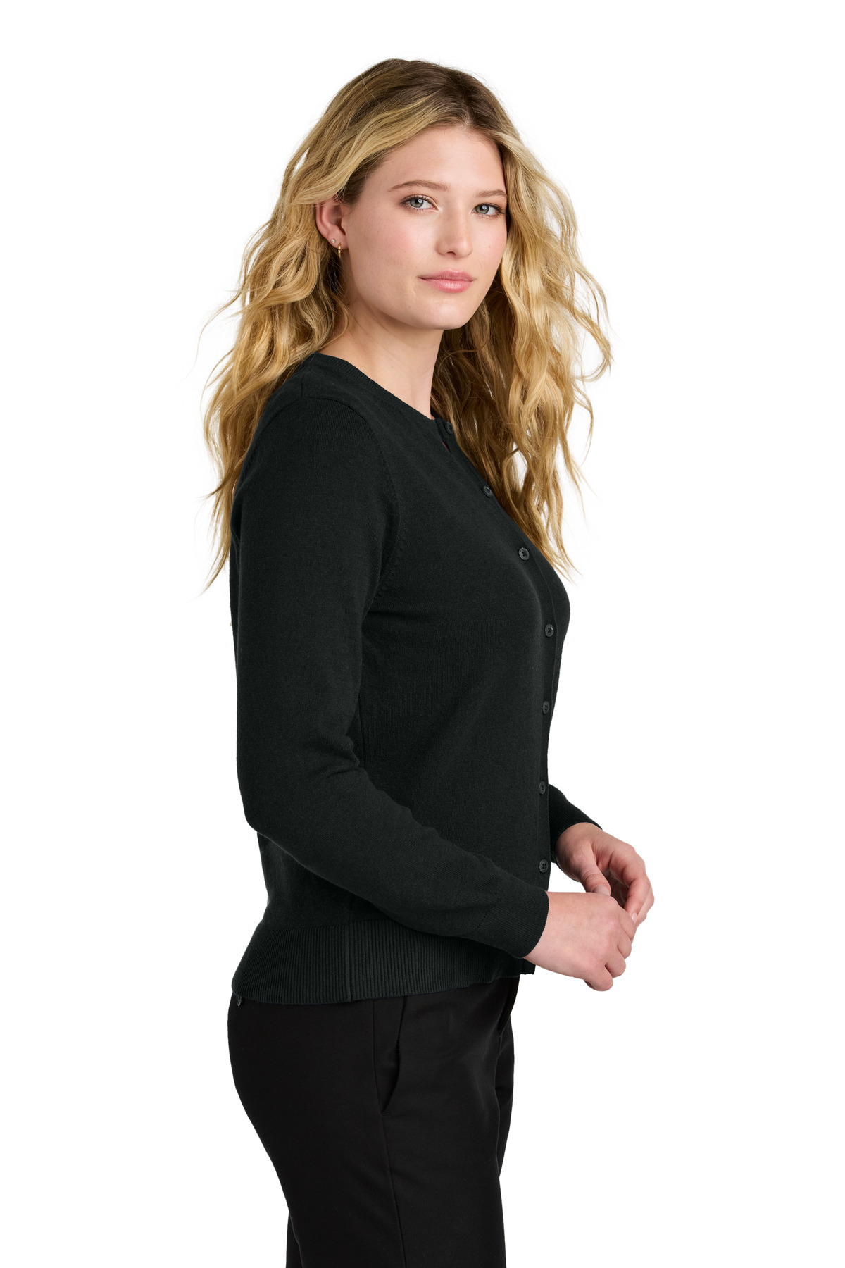 Port Authority Women's Easy Care Crewneck Cardigan Sweater LSW2870, custom hoodie or sweatshirt with logo imprint 12