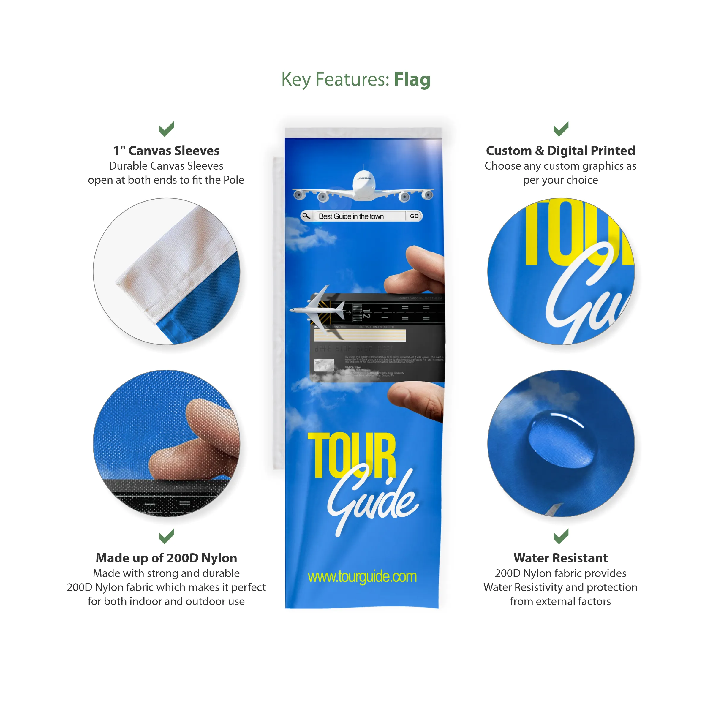 Backpack Flag - Custom Rectangle Single Sided Flag (16"x48") 1