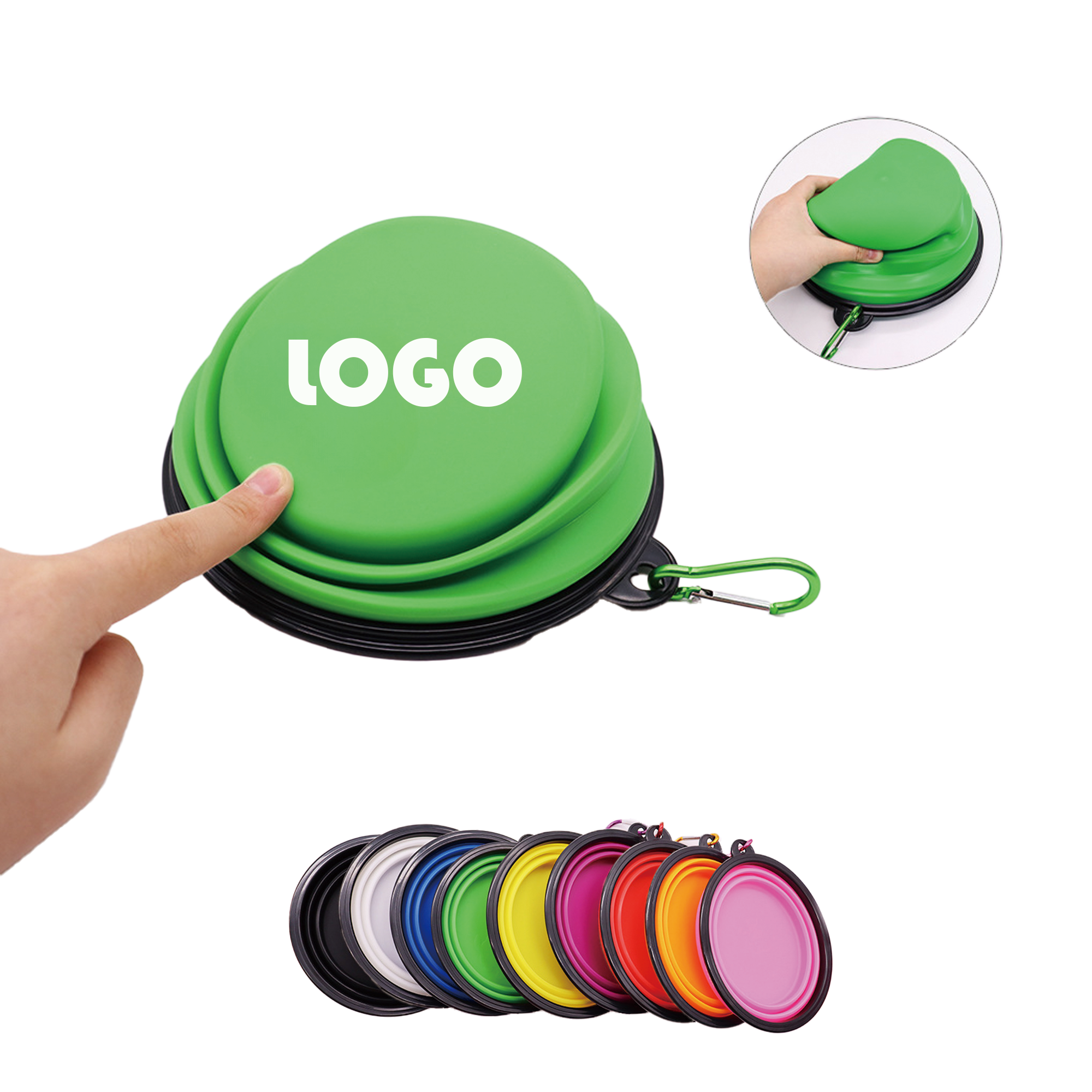 Folding Dog Bowls with Carabiner 2