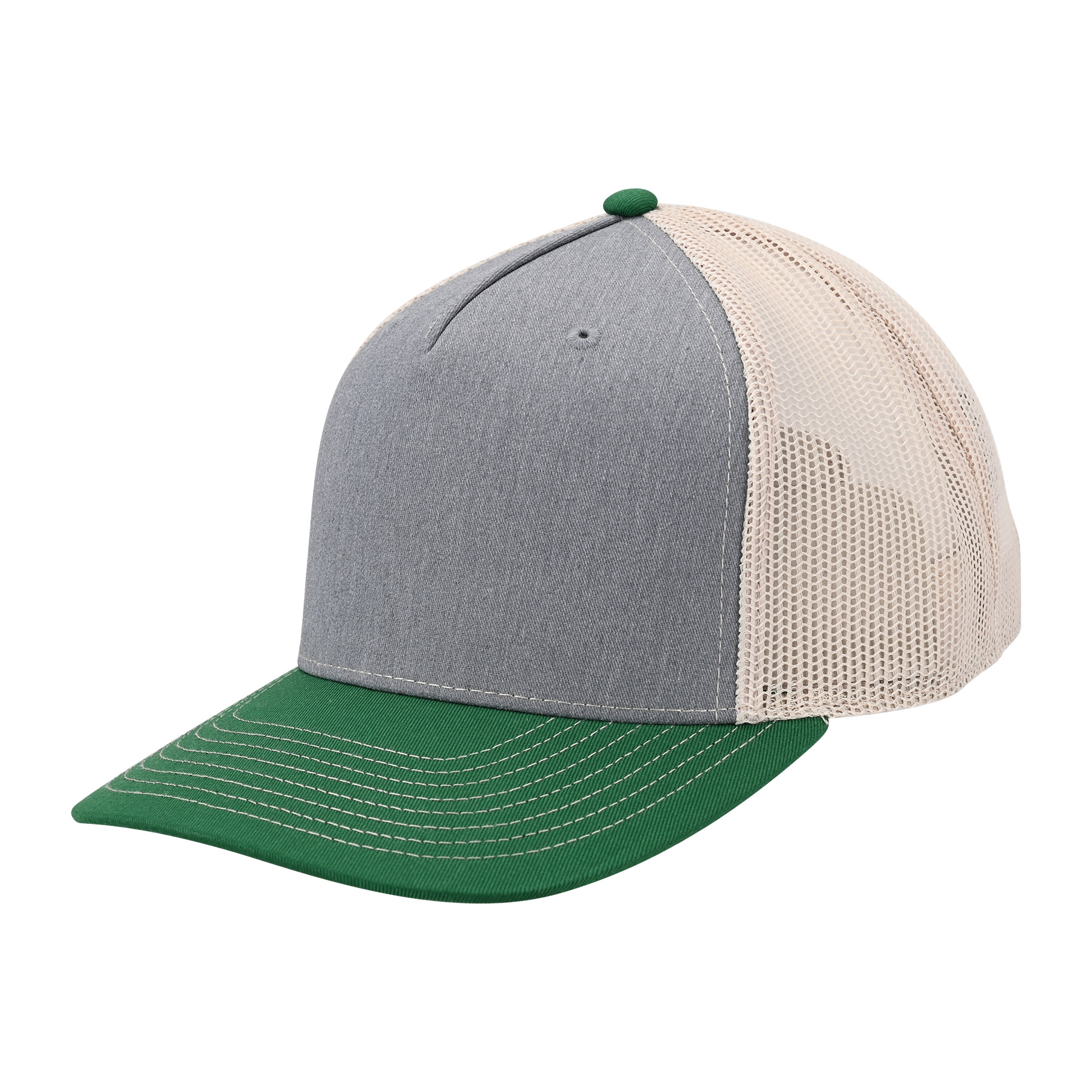 Premium 5-Panel Trucker Cap With Mesh Back & Plastic Snapback Closure 6