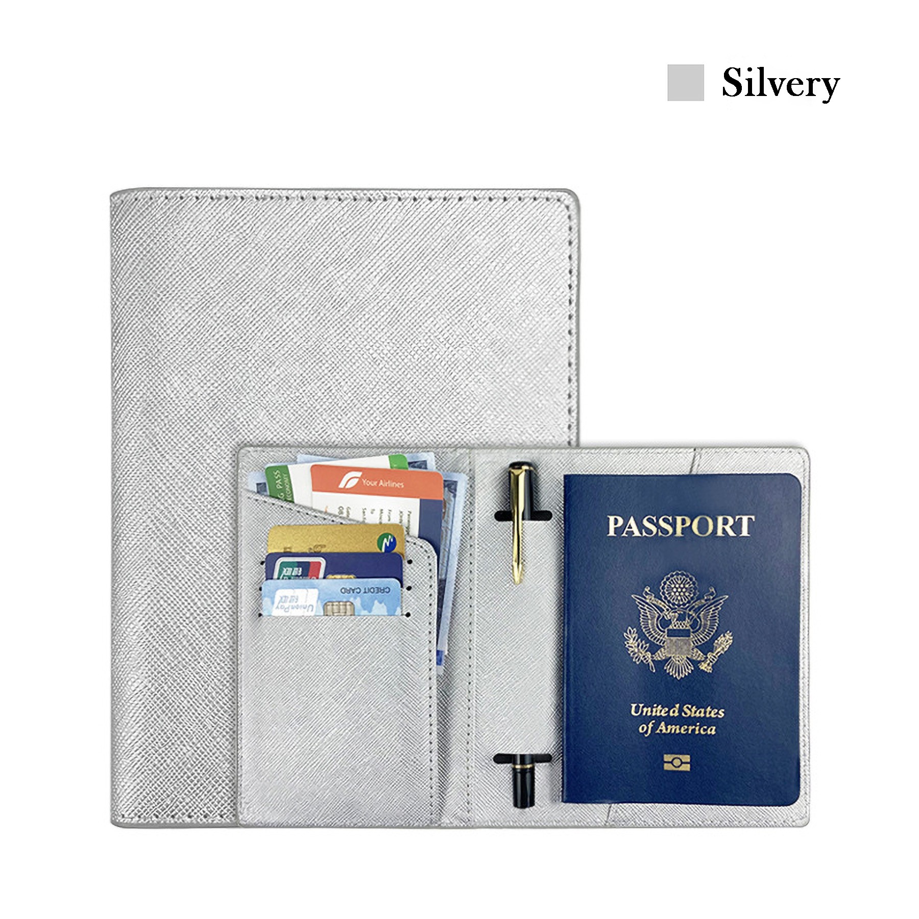 Passport Cover With Card Slots And A Pen Slot 2