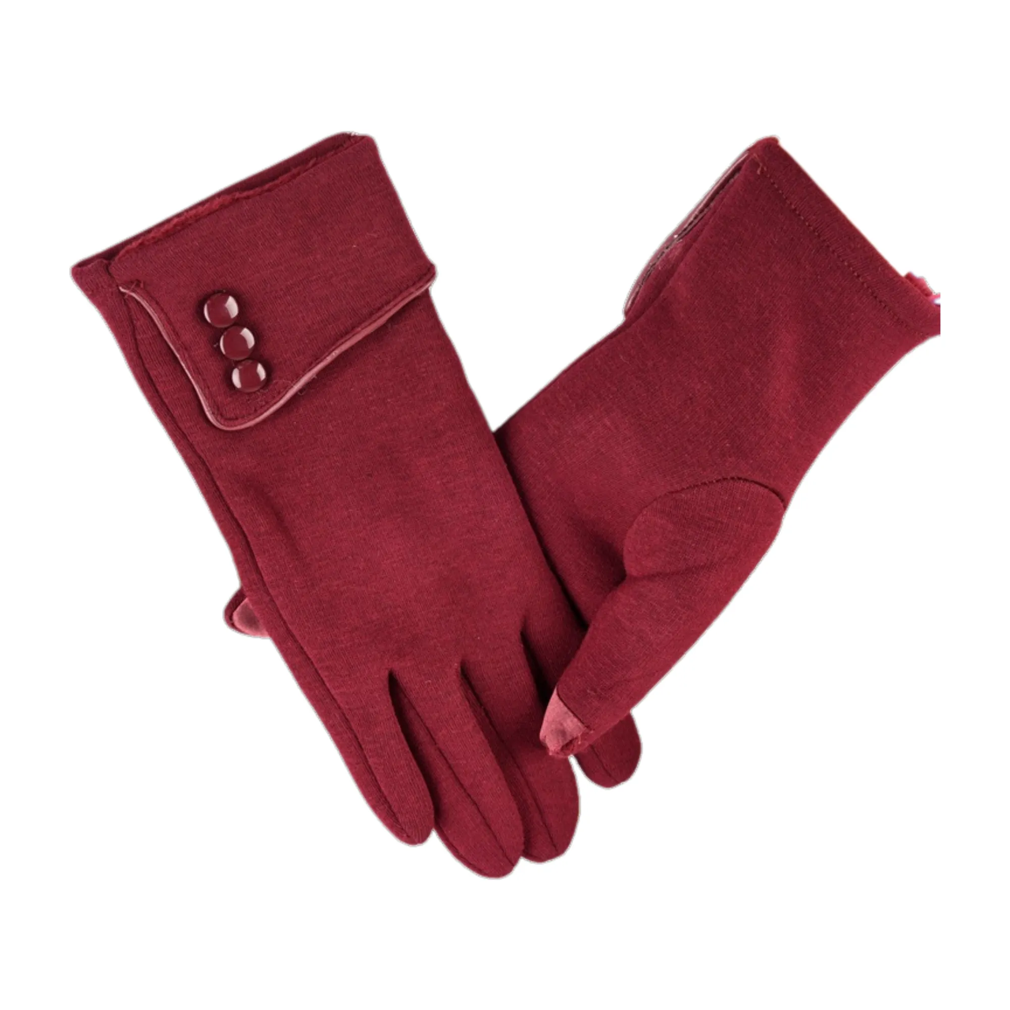 Winter Fleece-Lined Three-Button Flip-Top Thermal Gloves 3