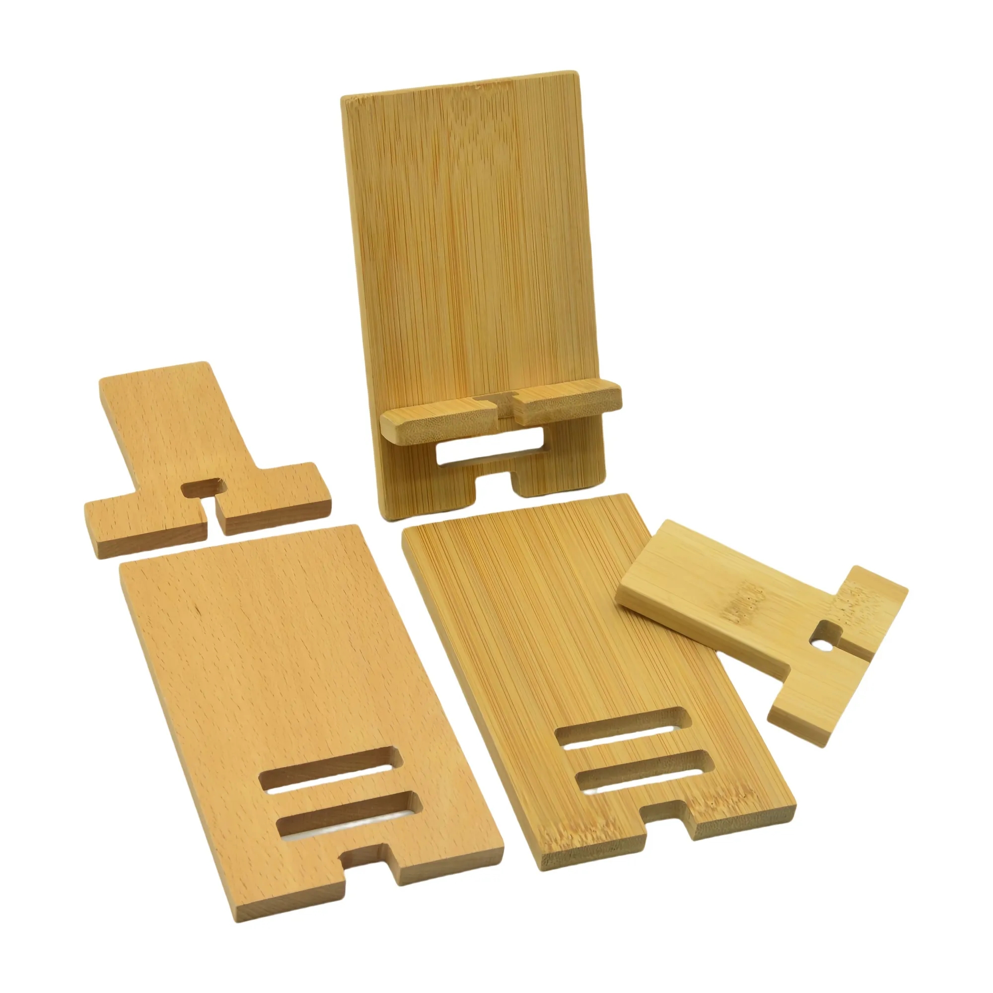 Elegant Bamboo Phone Stand with Charging Hole 7