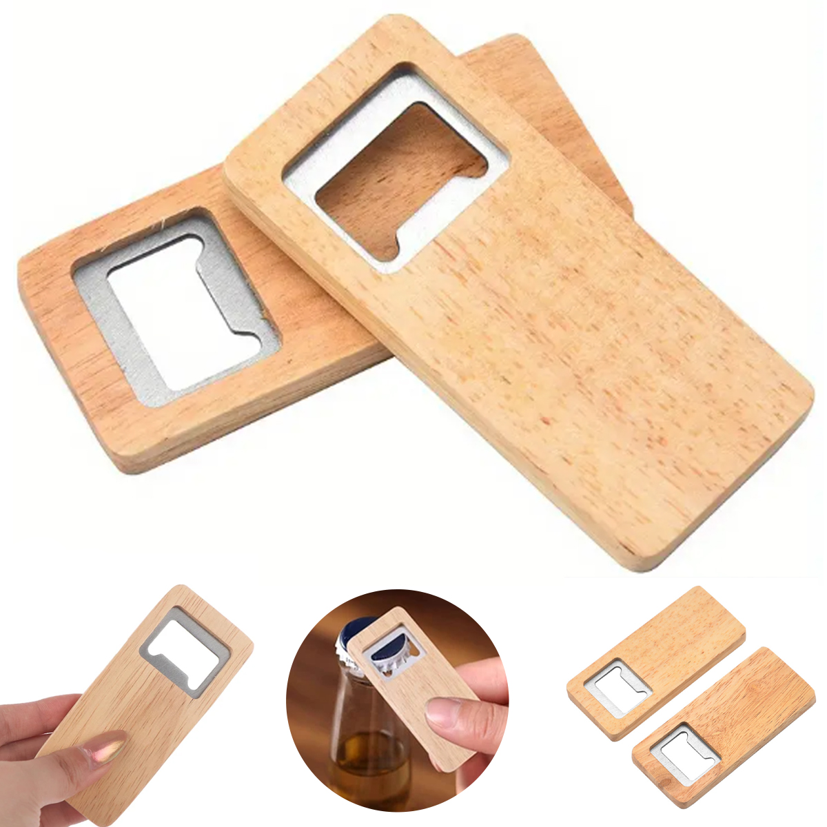 Eco-Friendly Wooden Bottle Opener for Beverages 5