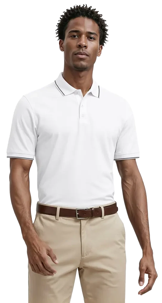 Men's Striped Trim Value Wicking Polo 46