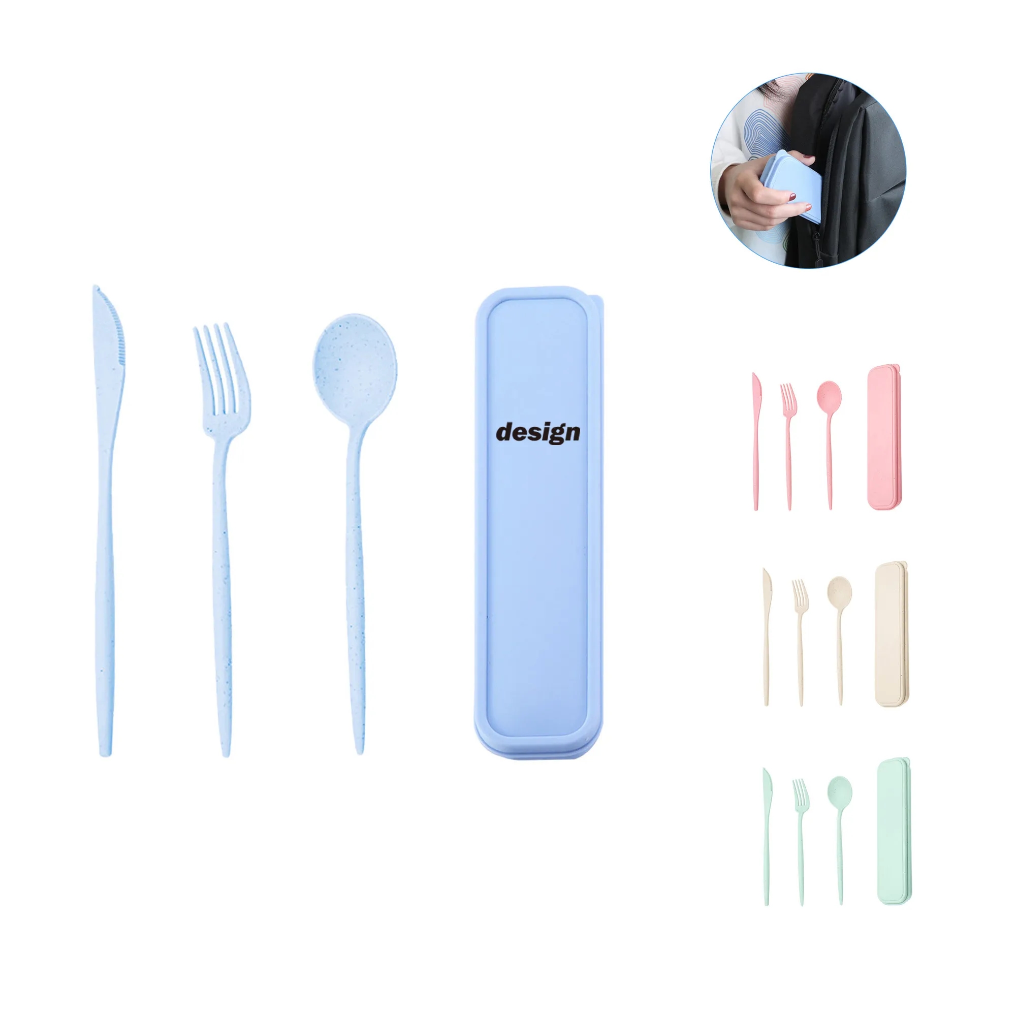 Eco-friendly Wheat Straw Cutlery Set MOQ 100 PCS 1