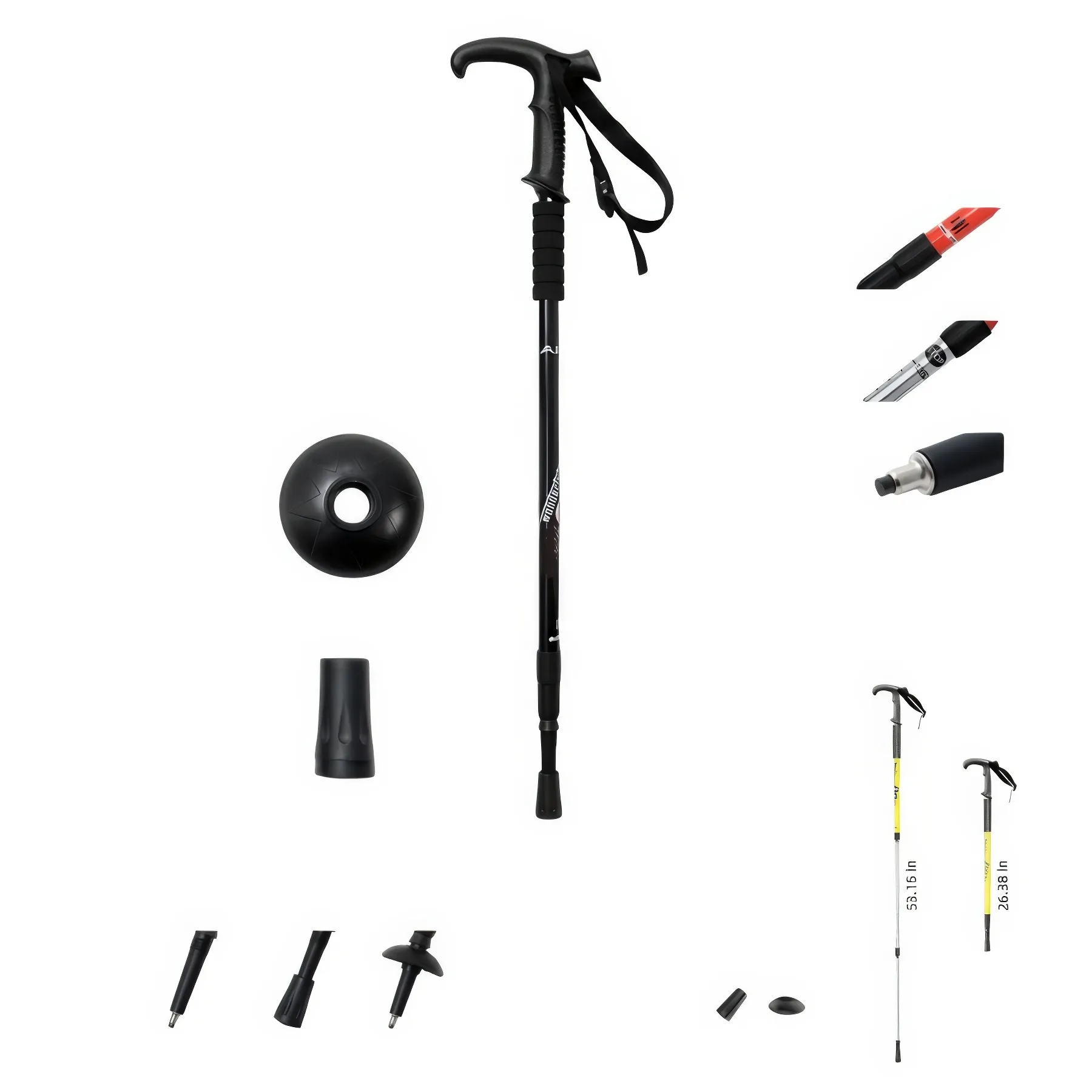 Outdoor Folding T Shape Handle Trekking Pole 4