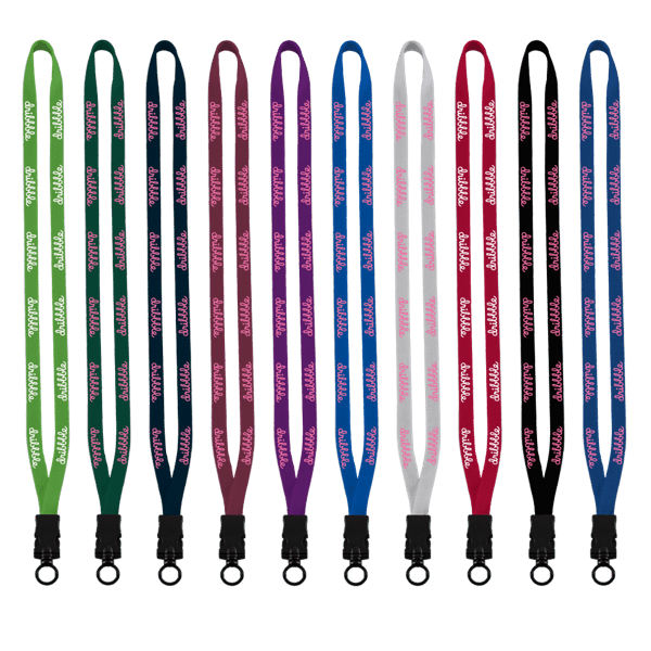 1/2" Cotton Lanyard with Plastic Snap-Buckle Release & O-Ring 1