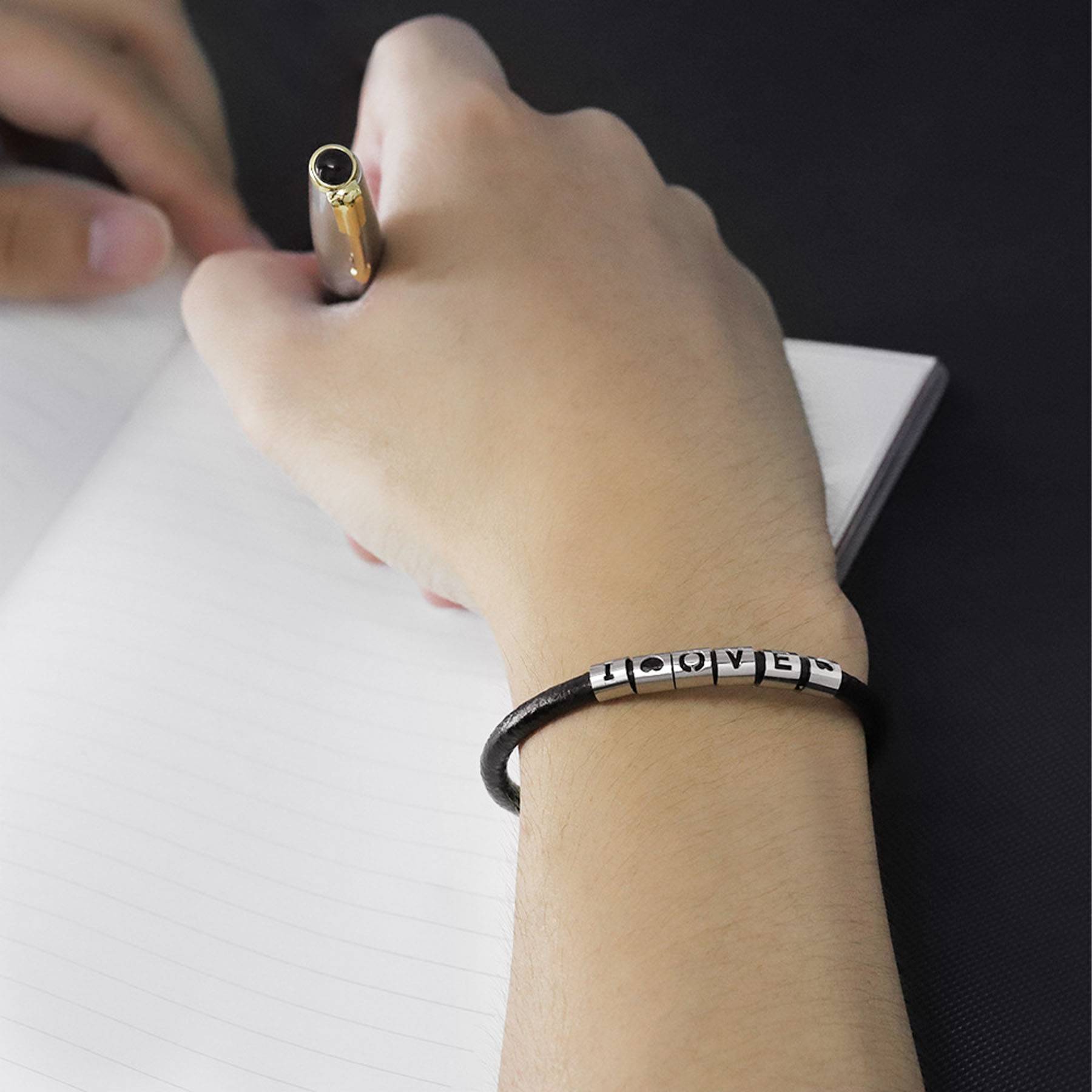 Letter Leather Rope Bracelet for Men 7
