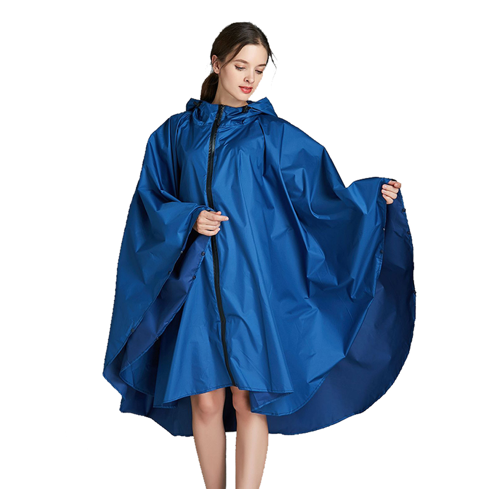Rain Poncho Jacket Coat Hooded 2